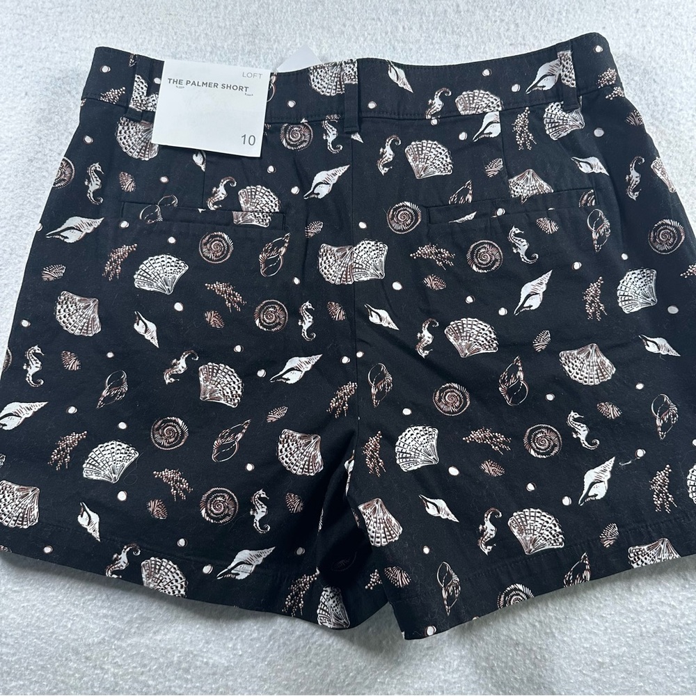 LOFT The Palmer Short Womens 10 Seashell Print Coastal Summer Shorts NWT Beach - Picture 10 of 11